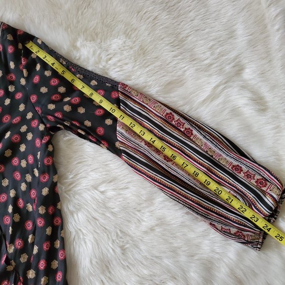 Free People Rain or Shine Boho Long Sleeve Dress in Black Size M - Picture 16 of 16